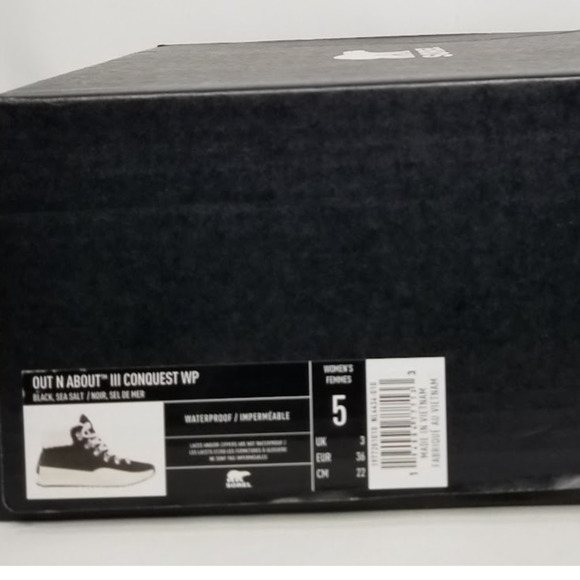 SOREL Women's ONA III Conquest WP Booties Size 5 Black, Sea Salt #1977201 NWT - Picture 8 of 8